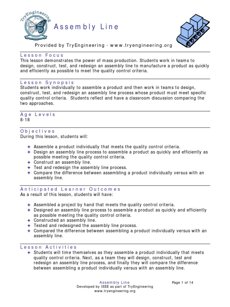 005-001-000-004 Assembly Line | PDF | Science Education | Science