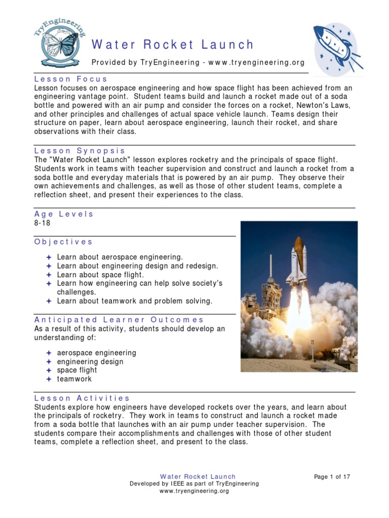 Water Rocket Launch: Engineering Basics | PDF | Rocket | Thrust