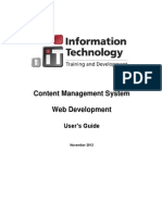 Content Management System Web Development: User's Guide
