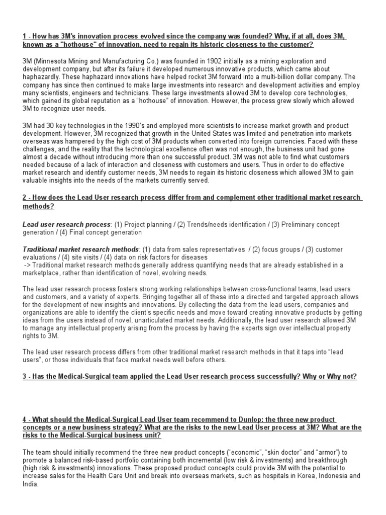 Case Study Answers PDF Innovation Marketing Research