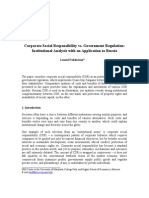 Corporate Social Responsibility vs. Government Regulation: Institutional Analysis With An Application To Russia