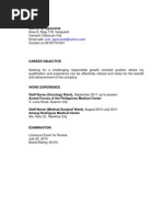 Sample Nursing Resume