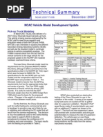 Technical Summary: NCAC Vehicle Model Development Update