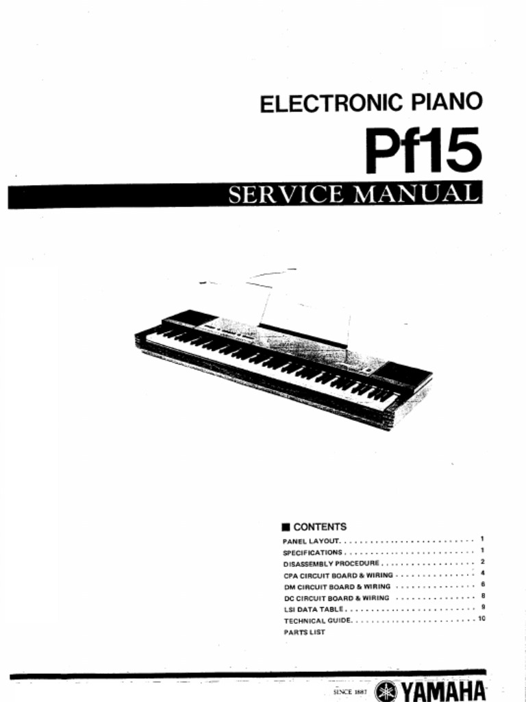 Yamaha PF-15 Service Manual | PDF | String Instruments