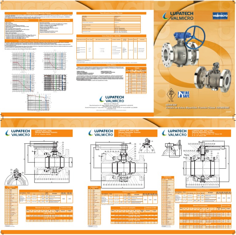 Válvulas de Esfera Bipartidas Trunnion | PDF | Química | Materiais
