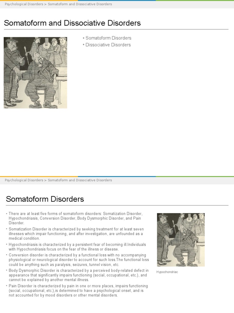 Somatoform&dissociative Disorders Lesson Plan | PDF | Psychological ...