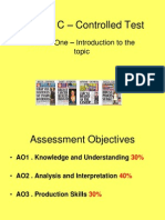 Section C - Controlled Test: Lesson One - Introduction To The Topic