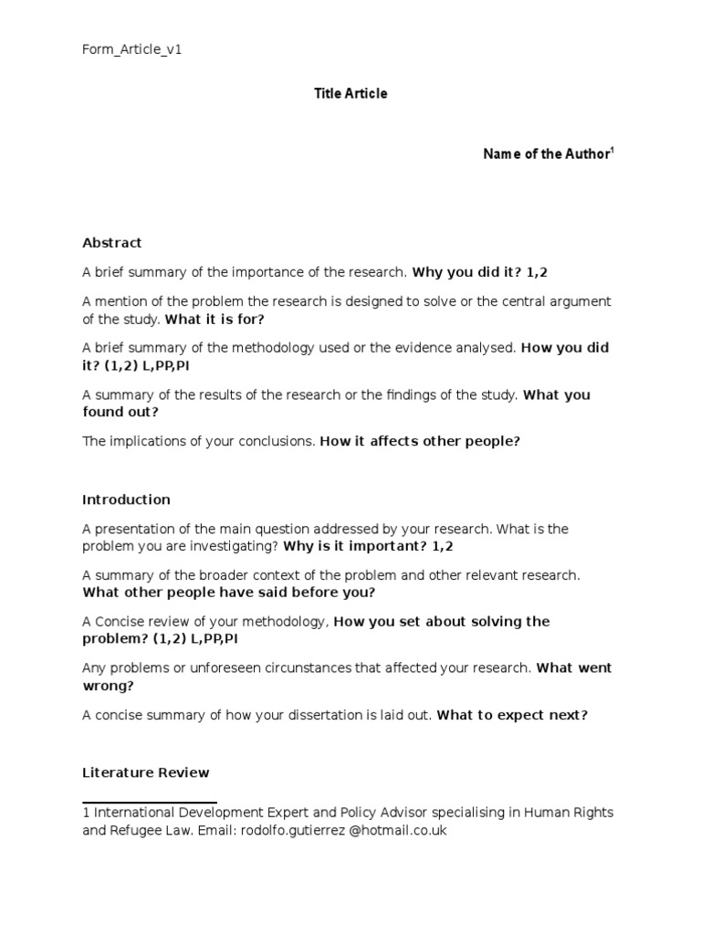 Article review introduction example picture