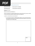 Computer Architecture: Optional Homework Set: Black Board Due Date: Hard Copy Due Date