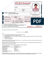 GATE 2015 Electrical Engineering Scorecard