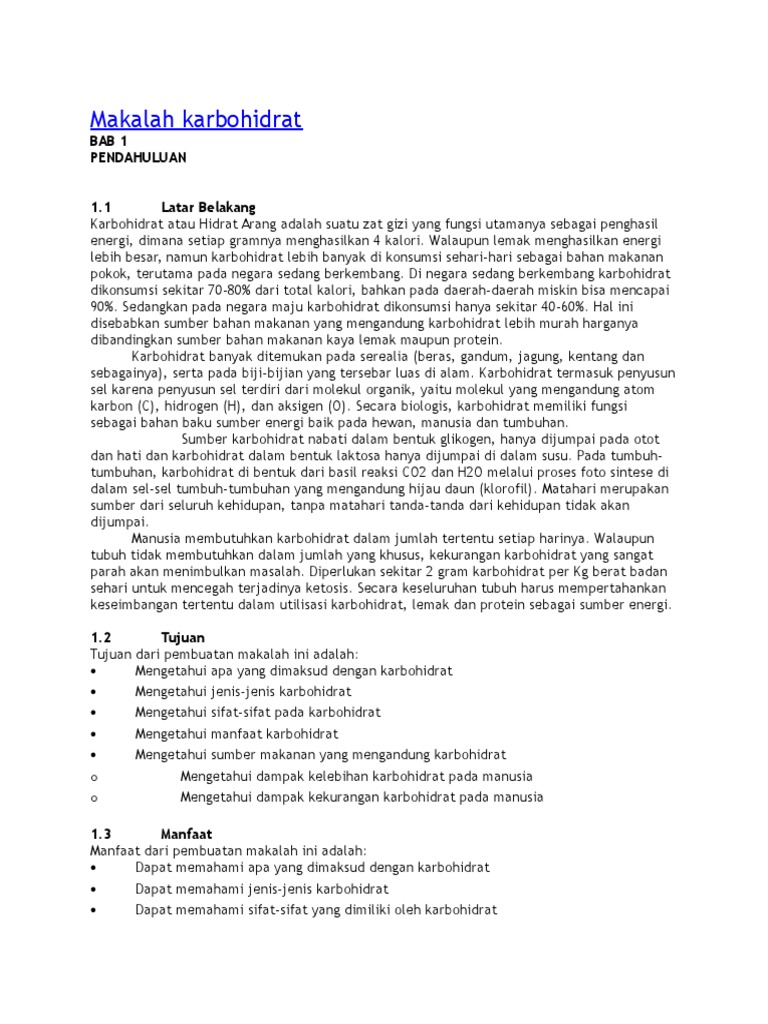 Makalah Karbohidrat