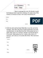 Elementary Science Work and Force Sheet