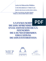 Evaluación de Los Aprendizajes MEP 2004