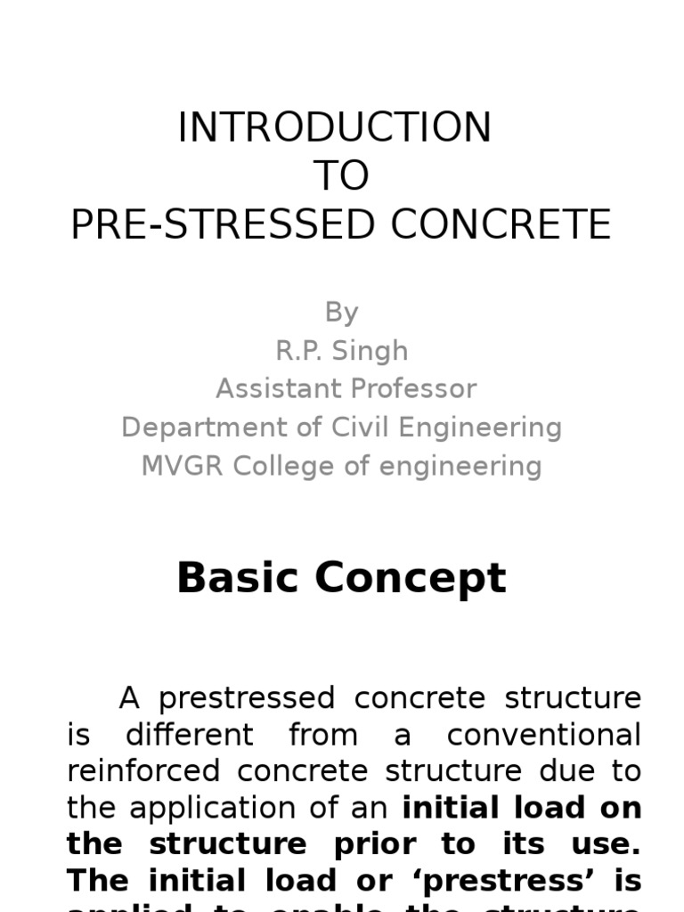 Introduction to Prestressed Concrete | PDF | Prestressed Concrete ...