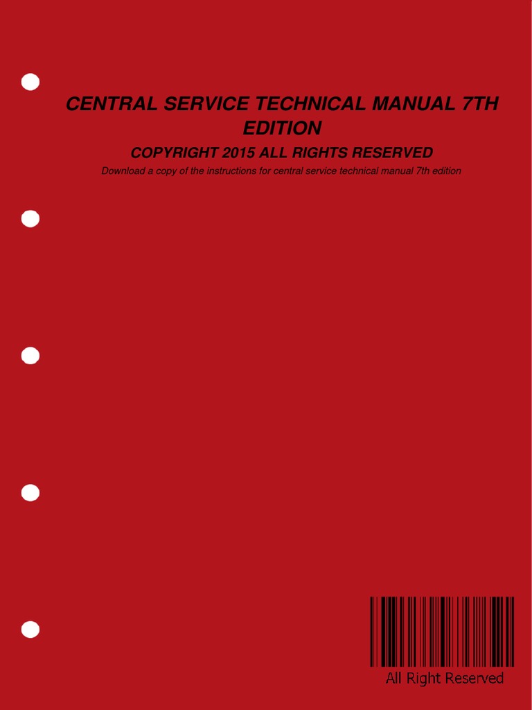 Central Service Technical Manual 7th Edition E Books Portable