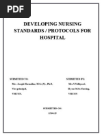 Developing Nursing Standards / Protocols For Hospital