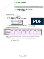 Grade 3 Excel Formatting