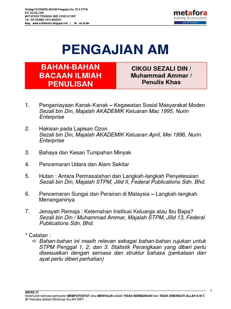 Bahan Bacaan Ilmiah Stpm Pdf