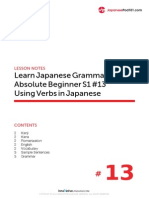 13. Absolute Beginner #13 - Using Verbs in Japanese - Lesson Notes