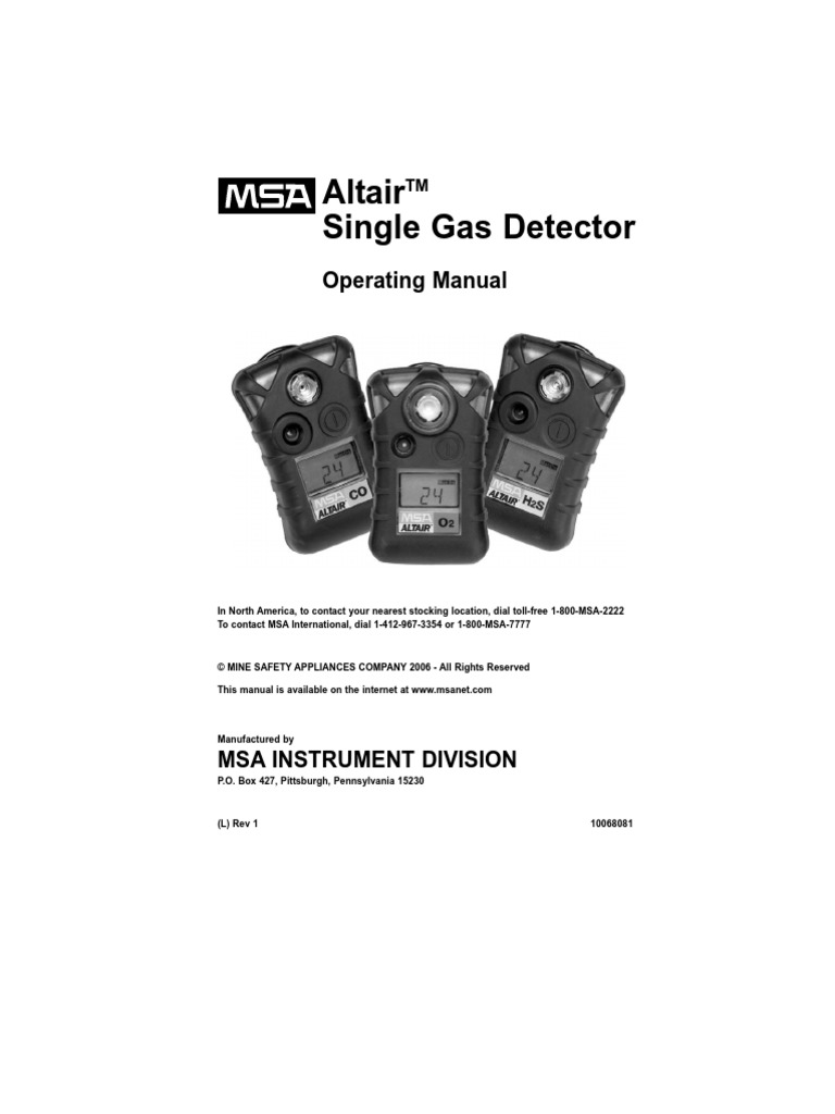 H2S Detector.pdf Calibration Carbon Monoxide