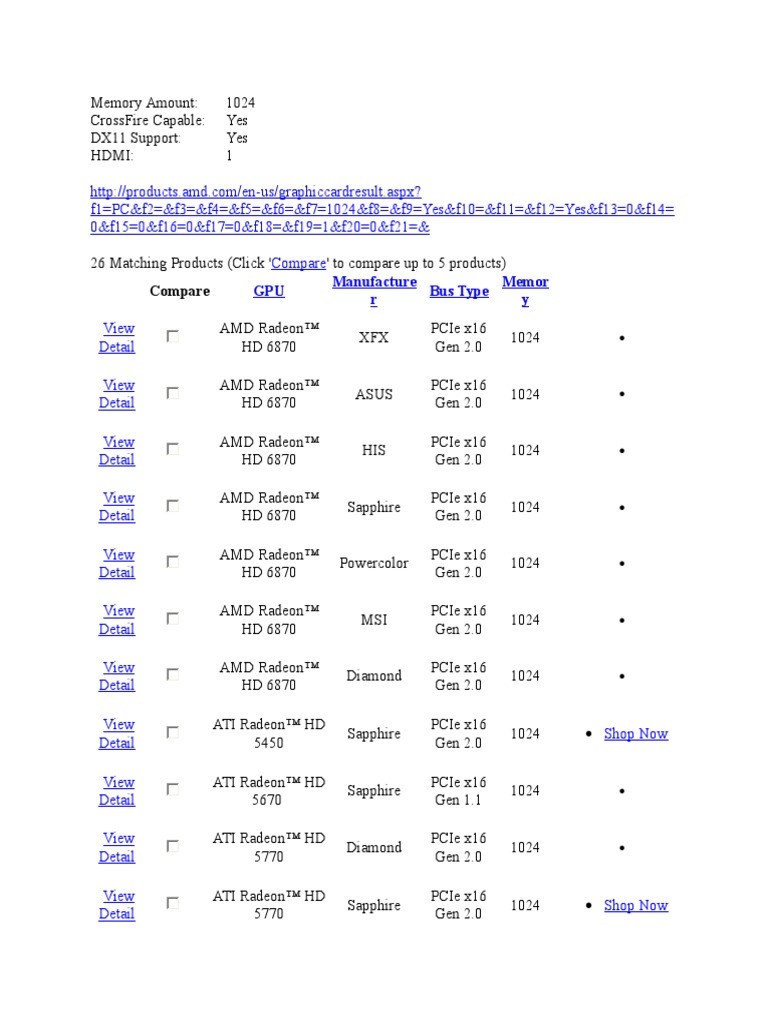 Compare: GPU Manufacture R Bus Type Memor y | PDF