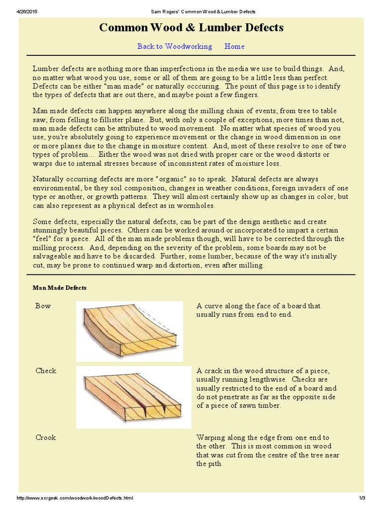 Common Wood and Lumber Defects Guide | PDF | Wood | Lumber