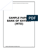 Bank of Khyber - Sample Paper