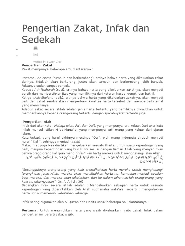 Pengertian Zakat Infak Dan Sedekah