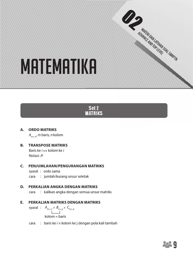 Panduan Lengkap Matriks dan Operasinya | PDF | Metode & Bahan Ajar