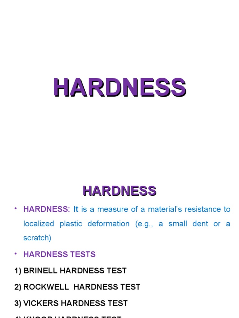 Hardness PDF Hardness Materials Science