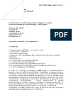 BVPSZICH - LEV2 - 2009-2010 - 2 Rendőrtiszti Főiskola Büntetés-Végrehajtás Tanszék Témavázlat 2009/2010