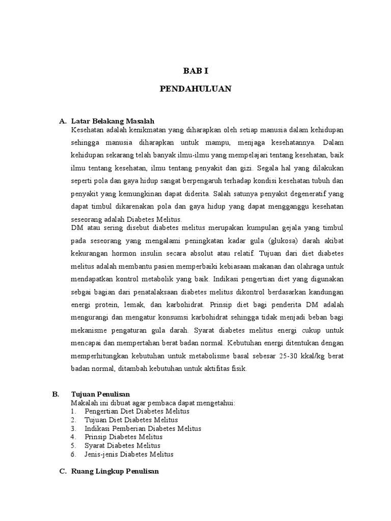 Diet Diabetes Melitus