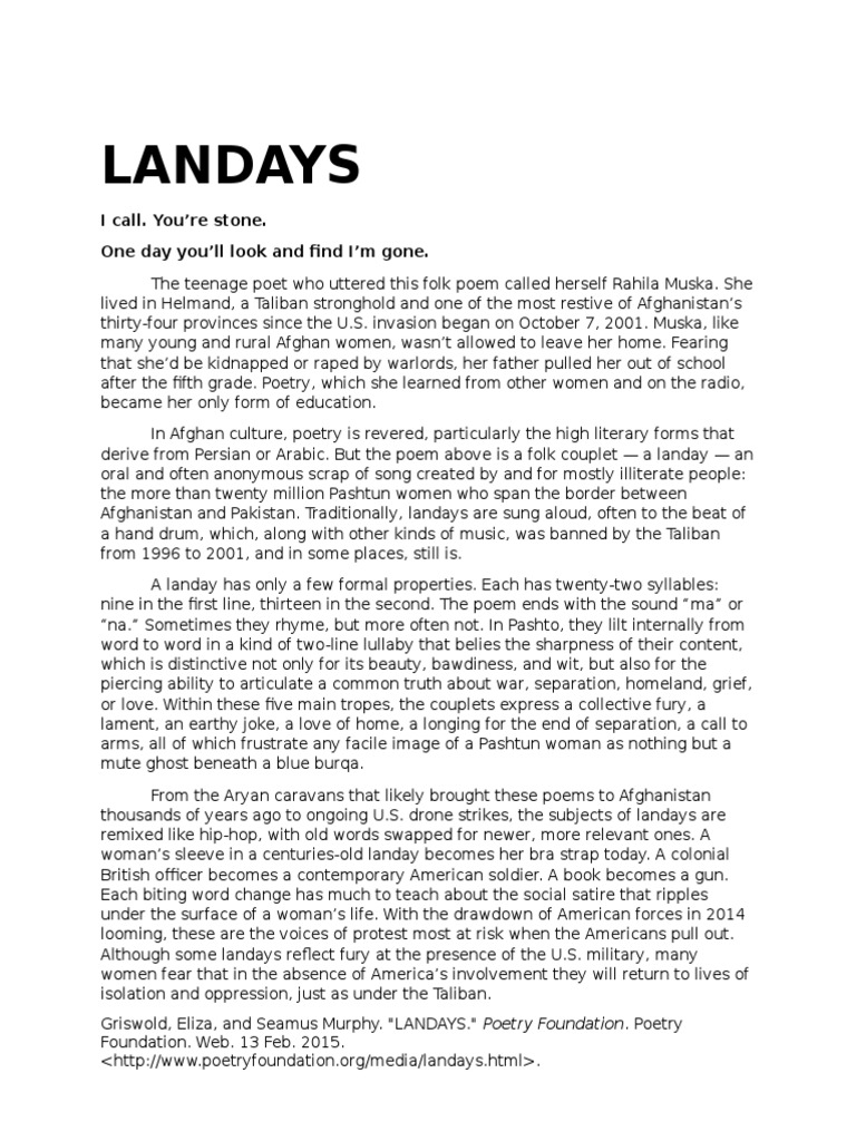 Landaysarticlegroup | PDF | Afghanistan | Taliban