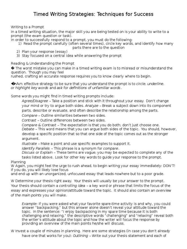 Timed writing tips image