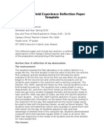 Idt 3600 Field Experience Reflection Paper Template