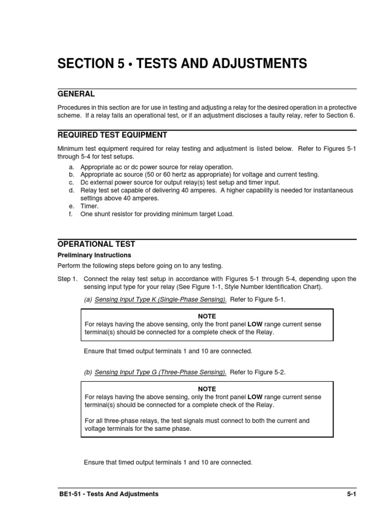 Section 5 - Tests and Adjustments | PDF | Relay | Alternating Current