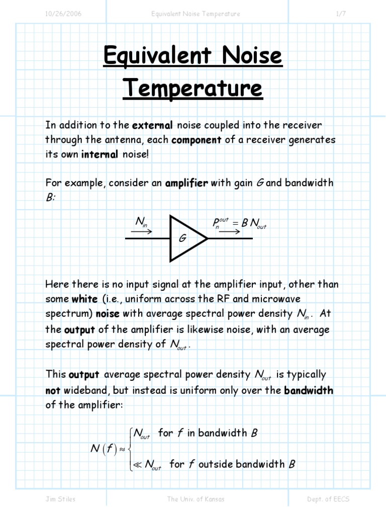 Equivalent Noise Temperature PDF Bandwidth (Signal Processing