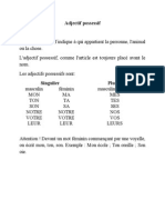 Adjectif Possessif, Pronoms Possessifs, Prepositions Au, Aux