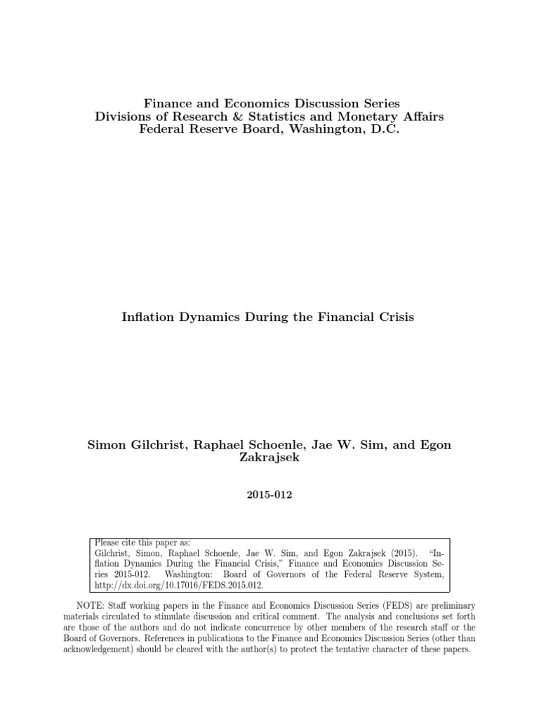 Inflation | PDF | Deflation | New Keynesian Economics