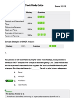 Study Guide for SWOT Analyses and Strategic Planning Concepts