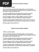 Instruções para um jejum adequado