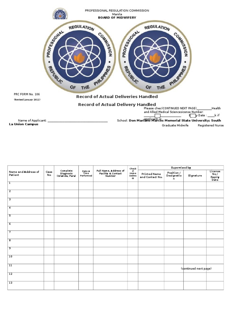 Midwife Form Midwife Midwifery