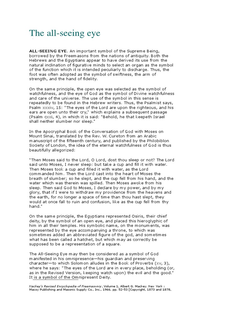 The All Seeing Eye | PDF | Moses | God