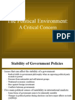 The Political Environment:: A Critical Concern