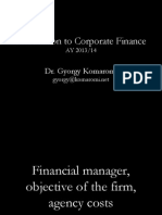 Presentation 01 - Financial Manager, Goal of The Firm and Measuring Value 2013.09.20