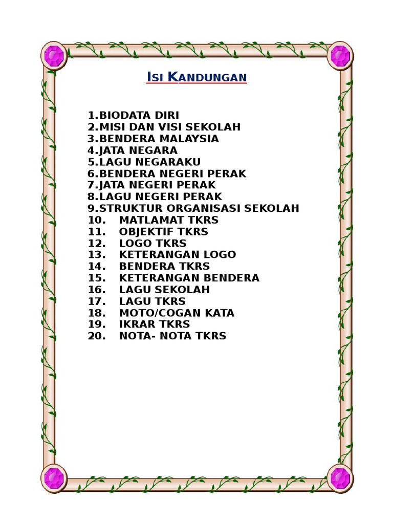 Isi Kandungan Buku Tkrs Pdf