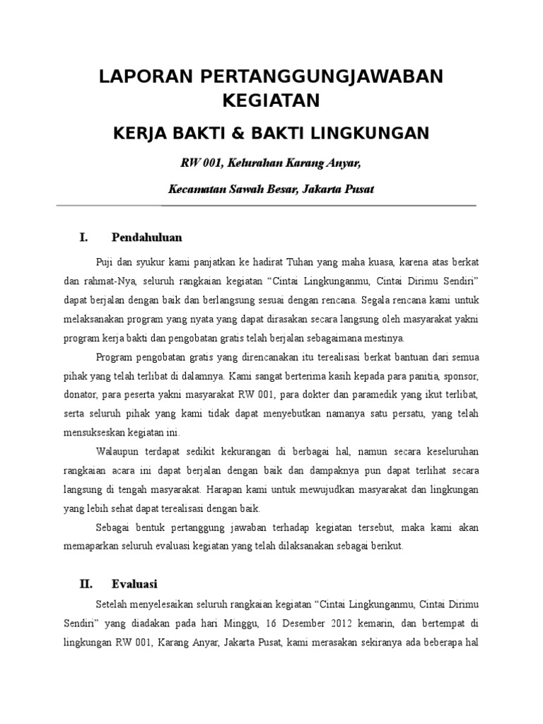 Contoh Proposal Kerja Bakti Di Masyarakat Lukisan