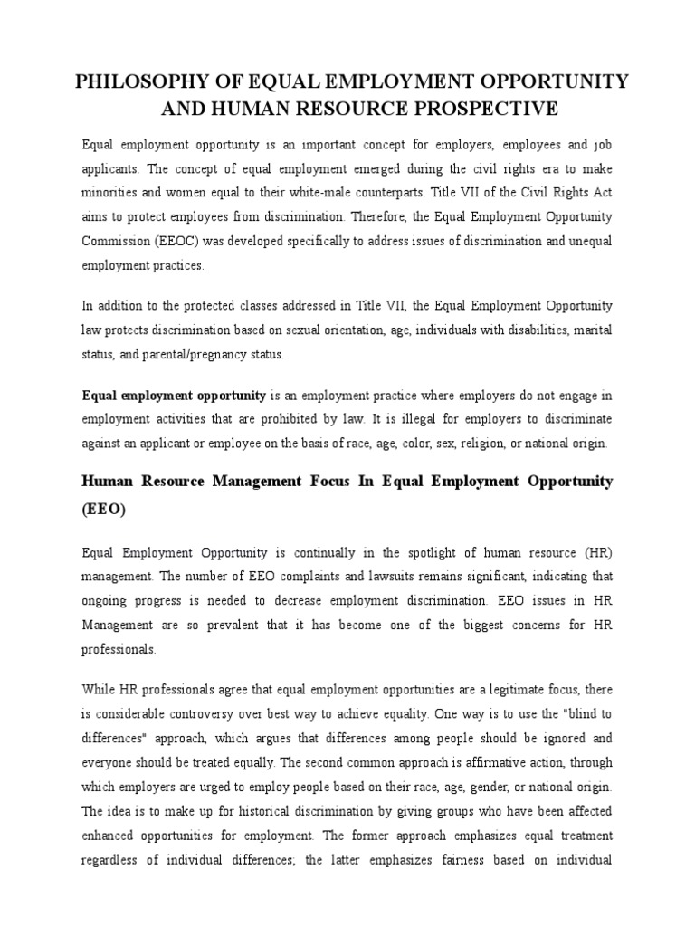 EEO | PDF | Equal Opportunity | Civil Rights Act Of 1964