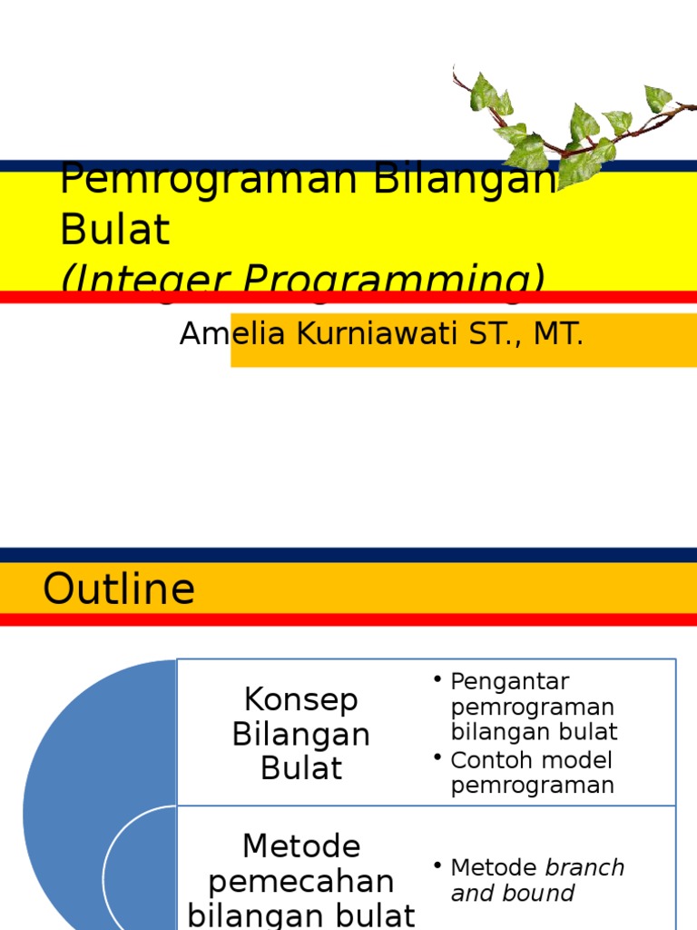 Integer Programming - Branch and Bound (Ind) | PDF | Metode & Bahan ...