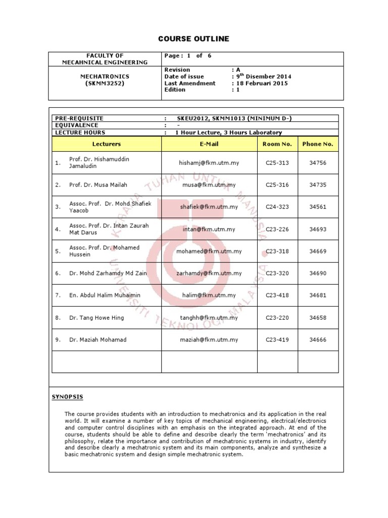 Course Outline PDF Programmable Logic Controller Digital Technology